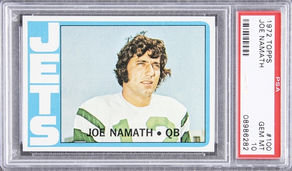1972 Topps #100 Joe Namath – PSA GEM MT 10